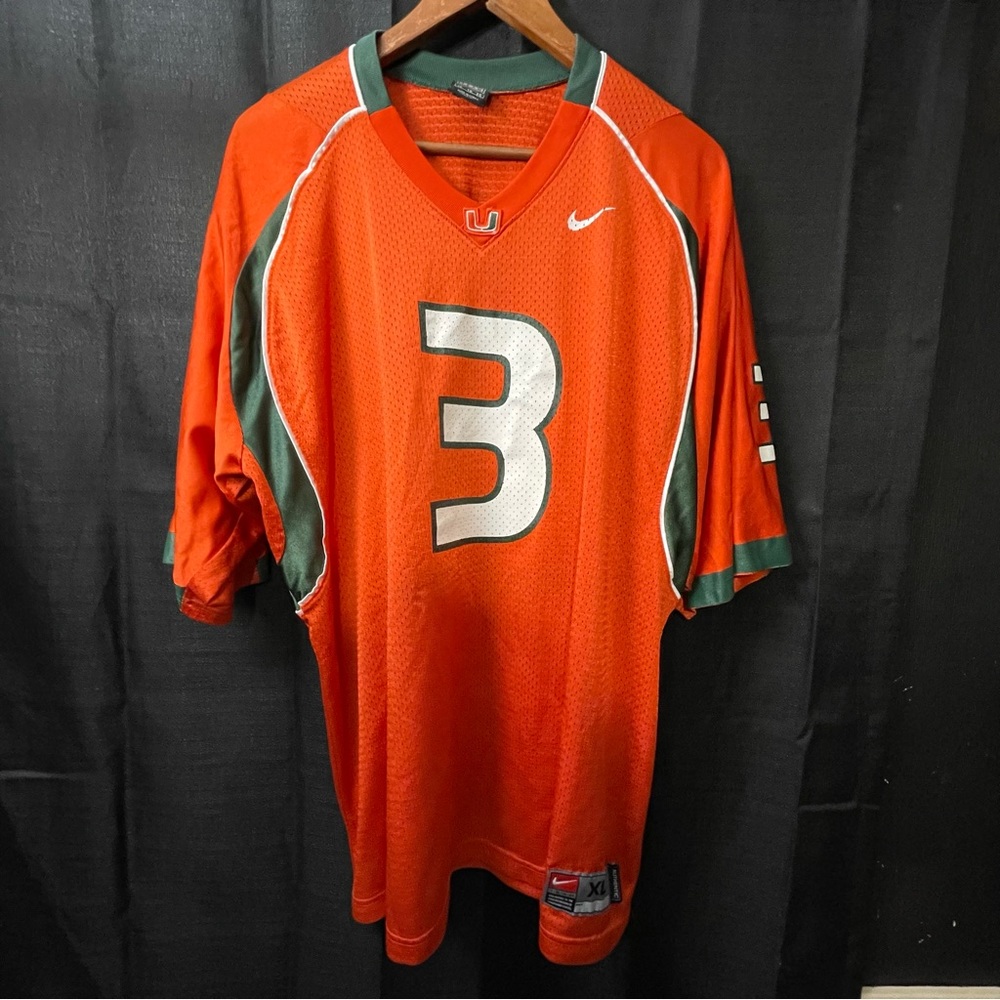 Nike Team Apparel Miami Hurricanes 3 Jersey Size XL